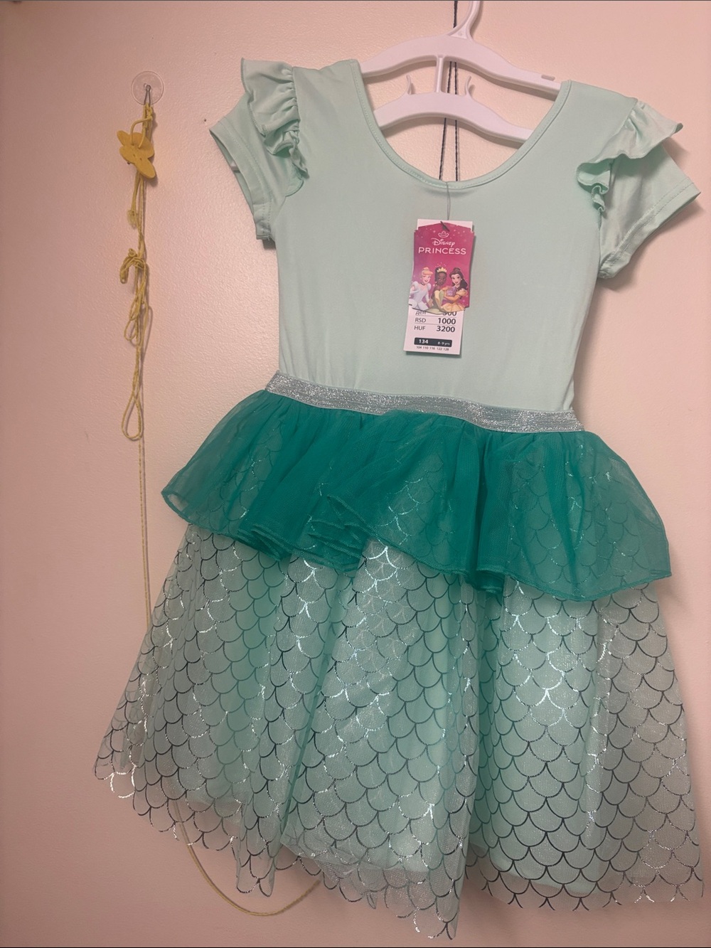 Disney Princess Ariel Girls Tulle Dress Size 8–9 Mint Green NWT - Picture 3 of 10